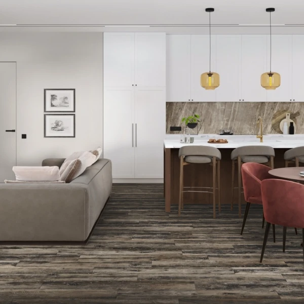 Кварц-виниловая плитка Damy Floor Family Дуб Рустикальный Черный/Rustic Black Oak LVT TCM369-7-LVT