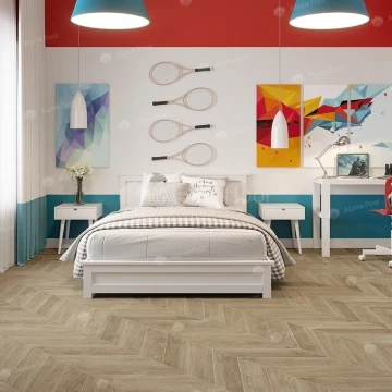Каменно-полимерная плитка Alpine Floor Chevron Дуб Ваниль Селект Eco 18-2