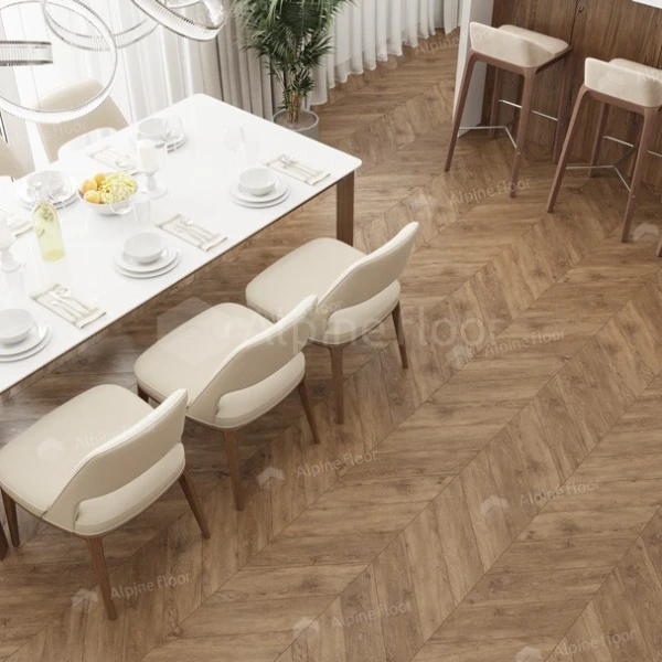 Каменно-полимерная плитка Alpine Floor Chevron Alpine Lvt Гевуина Chevron Eco 20-10